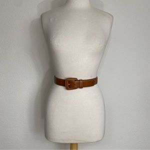 Vintage Ralph Lauren Cognac Brown Leather Belt Size Small
